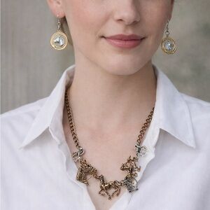 Horse Charm Necklace & Earrings Set | Equestrian Jewelry Horse Lover Gift